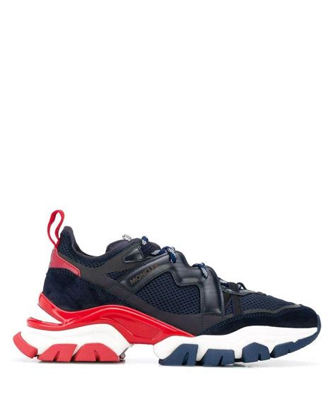 Moncler Leather Sneakers In Blue For Men Lyst