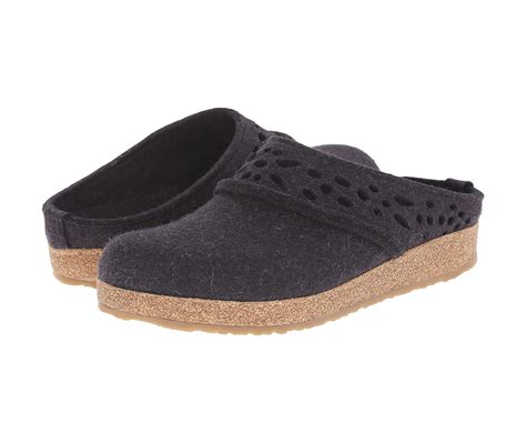 Haflinger Womens Gz Lacey Clog Charcoal 41