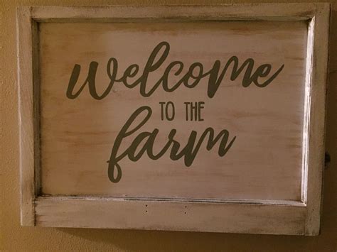 Hand Painted Welcome To The Farm Sign In Old Wonder Frame Farm Signs