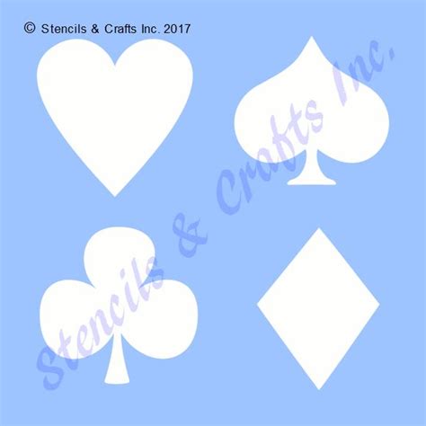 Playing Cards Stencil Symbols Template Ace Pattern Spades Clubs