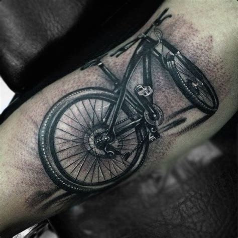 Guy With Bicycle Imprint Tattoo On Forearms Tattoo Bike Wheel Tattoo