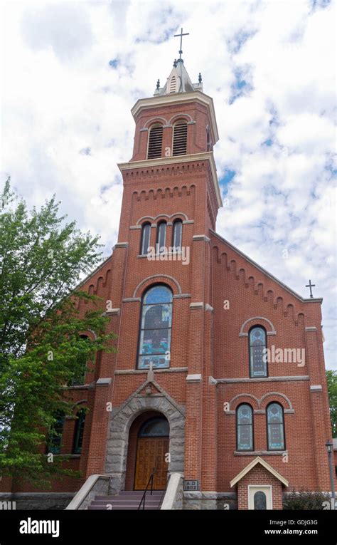 Historic Landmark Red Brick Church In Buckman Minnesota Stock Photo Alamy
