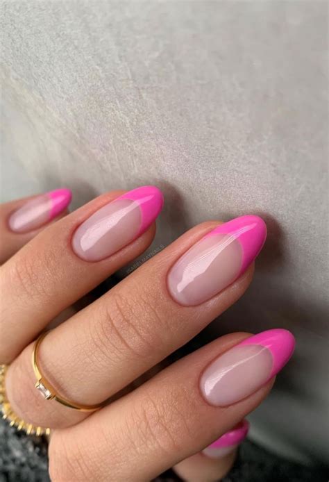 Cool Light Pink French Tip Almond Nails Ideas Fsabd42