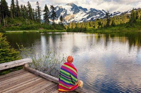 Relaxing On Mountain Lake Stock Image Image Of Happy 168535725