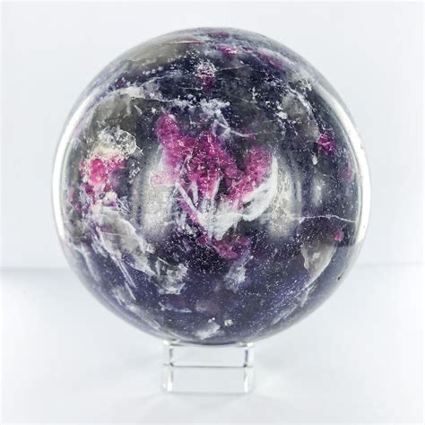 Pegmatite Sphere No 17 100mm Smokey Quartz Lepidolite And Pink