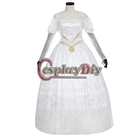 Tim Burtons Alice In Wonderland White Queen Dress Cosplay Costume For