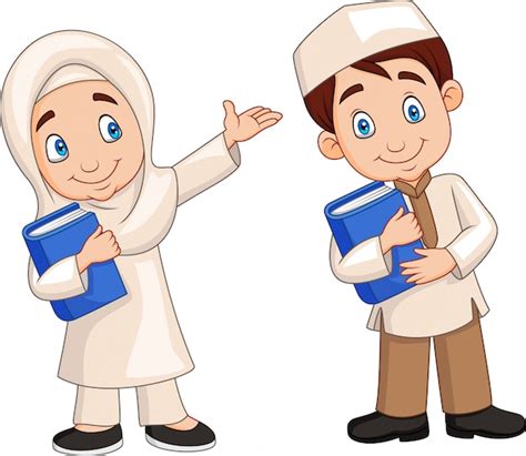 Cartoon Muslim Kids Vector Premium Download