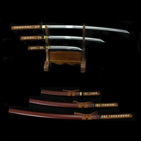 Handmade Japanese Samurai Sword Set Katana Wakizashi Tanto Wicked Swords