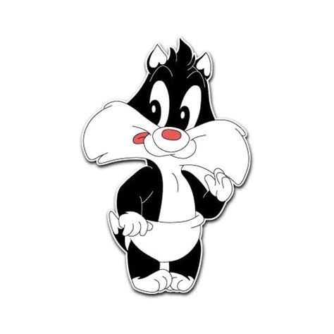 Baby Sylvester Cat Looney Tunes Cartoons Kids Car Bumper Sticker Decal 5x3