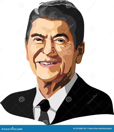 40th United States President Ronald W Reagan Stock Vector