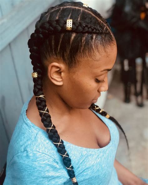 Another classic and simple hairstyle braid which is carried by most of the african women. Pigtails With Goddess Braids | Two goddess braids, Goddess ...