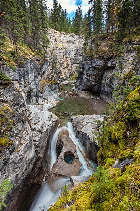Owl Face Falls Of Maligne Canyon Photograph By Pierre Leclerc