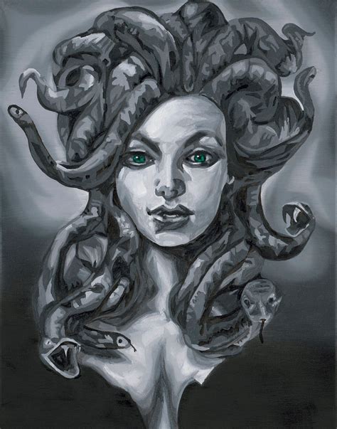 In Distressed Frame U201ccoilsu201d Medusa Greek Mythology Artwork
