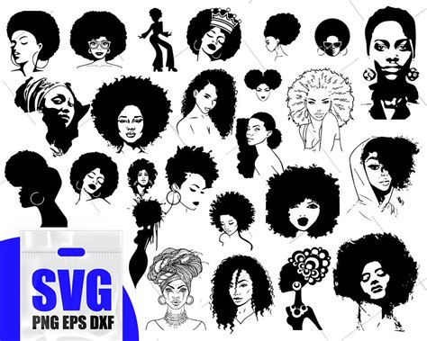 Black Woman Natural Hair Svg