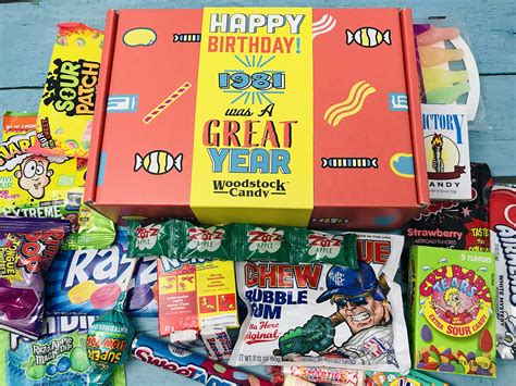Retro Candy Yum ~ 1981 41st Birthday Decade 80s Candy T Basket Box
