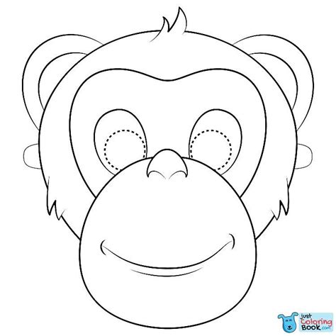 chimpanzee mask coloring page  printable coloring pages  orangutan mask coloring pages