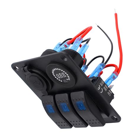 3pin Multi Function Combination Switch Panel Colorful Voltmeter
