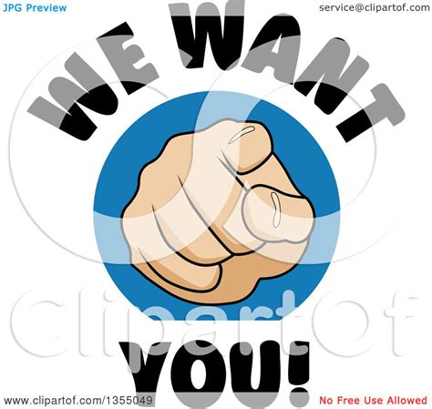 Clipart Of A Cartoon Hand Pointing Outward With We Want