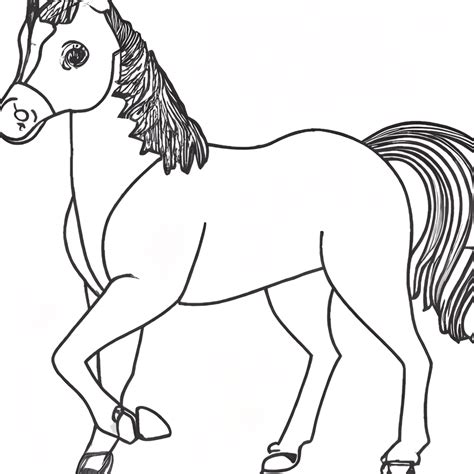 Horse Coloring Page · Creative Fabrica