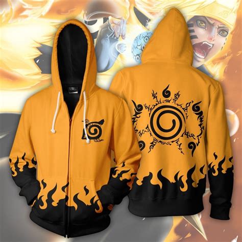 Naruto Hoodie Jacket Shippuden Naruto Seal 3d Zip Up Hoodies Jacket