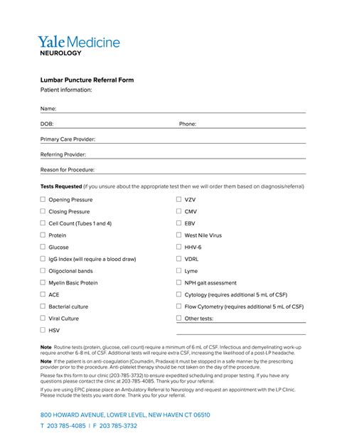 Lumbar Puncture Form Fill Online Printable Fillable Blank Pdffiller