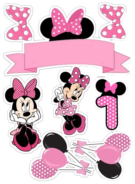 Minnie Rosa Decoração Para Bolo De Festa Mickey Mouse Cake Topper