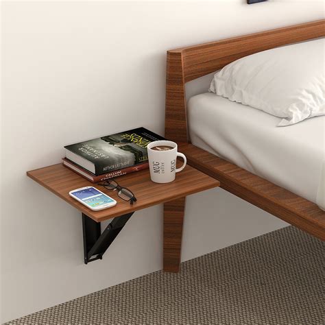 Hemming Wall Mounted Folding Bed Side Table Set Of 2 Bluewud