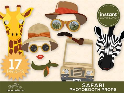 Safari Party Photo Booth Props Safari Birthday By Paperbuiltshop Safari