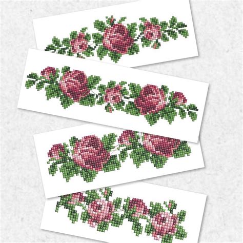 Machine Embroidery Design Rose Set Cross Stitch Pattern Etsy
