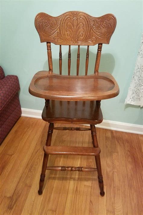 1950s vintage wooden childs chair set chair and table set toy push along. $ 305.00 | vintage wooden baby high chair,Jenny Lind ...