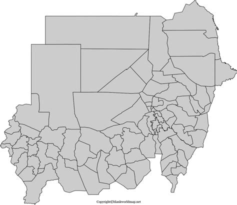 Map Of Sudan Outline Blank World Map