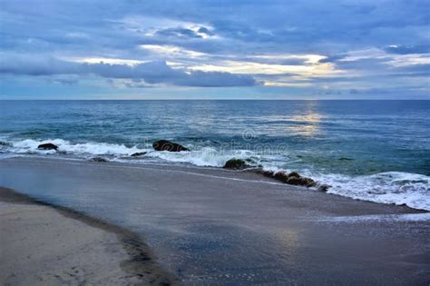 Beautiful Beach Sunrise With Vibrant Skies Stock Photo Image Of