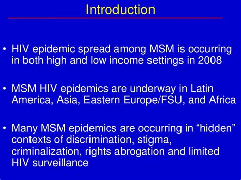 Ppt Hivaids Epidemics Among Men Who Have Sex With Men Msm In Africa Asia Latin America