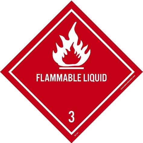 Nmc Signs Dl161ap Flammable Liquid 3 Dot Label 4 X 4 Pressure