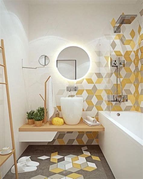 Modern Bathroom Idea Yellow Bathroom Decor Contemporary Bathroom