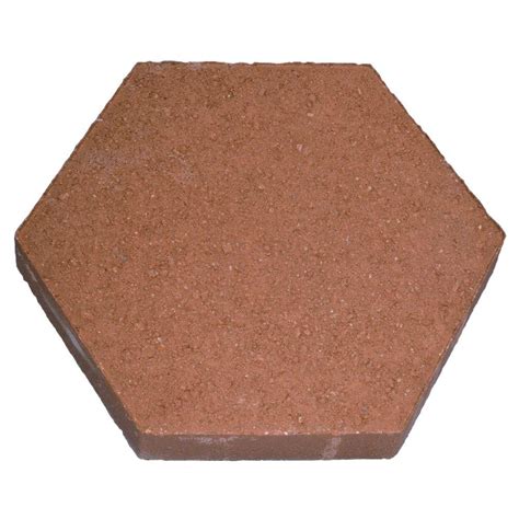 12 In Hexagon Red Stepping Stone 100003016 The Home Depot Concrete