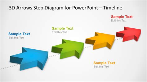 4 Milestones Timeline Template With 3d Arrows In Powerpoint Slidemodel