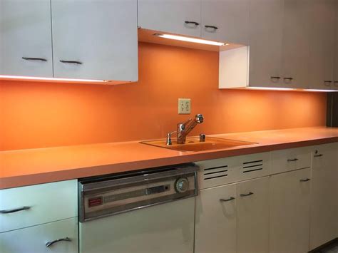 Which material do you prefer for you kitchen cabinet? Entire St. Charles, 1960s, Mid-Century Modern Kitchen and ...