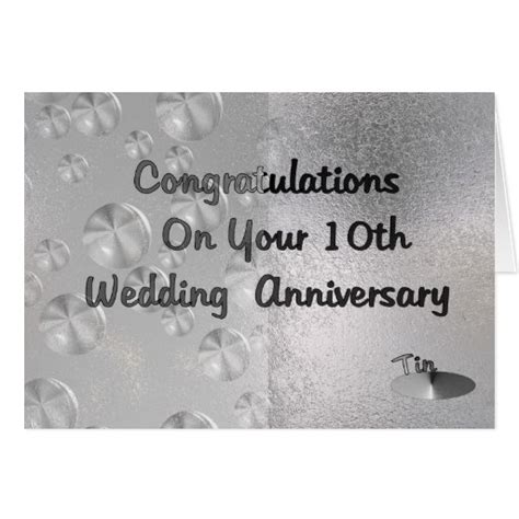 10th Wedding Anniversary Greeting Card Zazzle