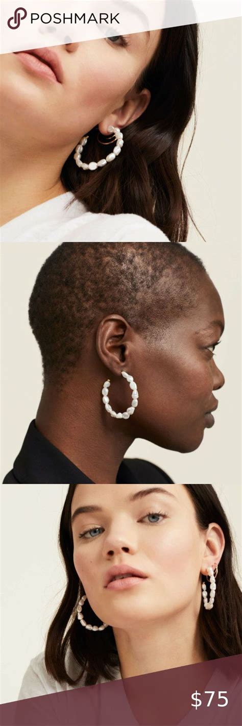 Mejuri Bold Pearl Hoop Earrings Brand New Never Worn Mejuri Jewelry