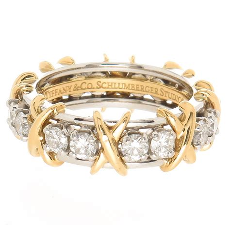 Tiffany And Co Schlumberger Platinum Diamond X Ring At 1stdibs Tiffany X Ring