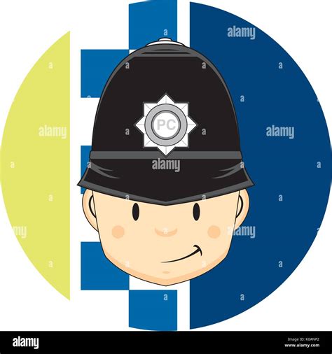 Cute Cartoon British Policeman Vector Illustration Stock Vector Image