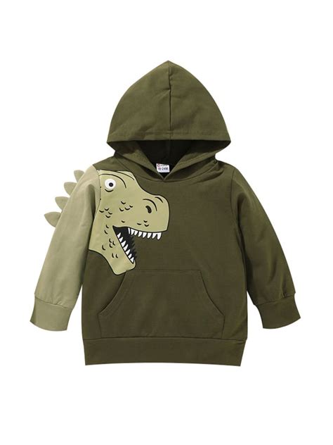 Wholesale Dinosaur Pattern Boy Kangaroo Pocket Hoodie 2
