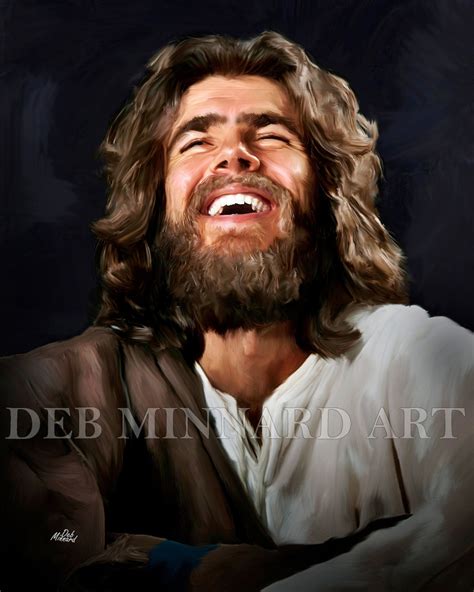 Jesus Art Laughing Jesus By Deb Minnard A Etsy Sweden