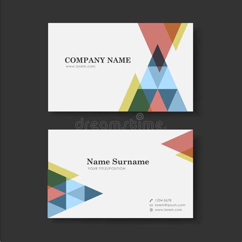 Blue Triangle Corporate Business Card Name Card Template Horizontal