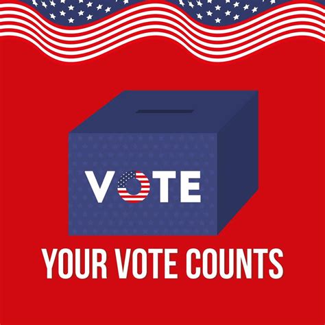 Your Vote Counts With Box And Usa Flag Vector Design 4027294 Vector Art