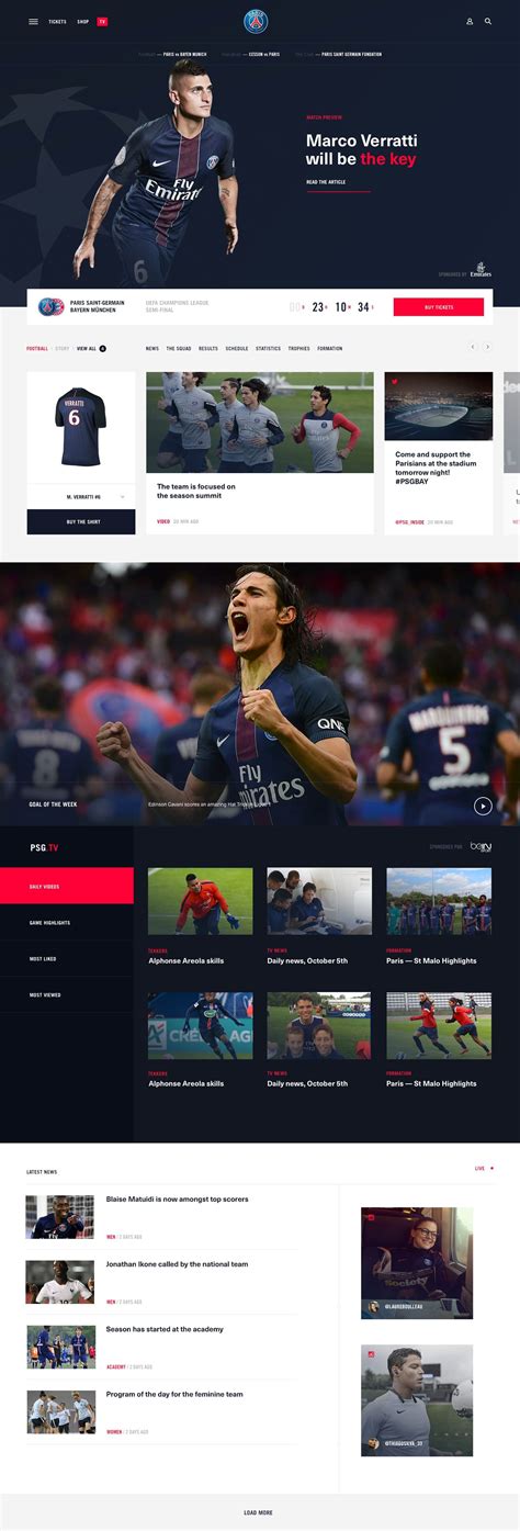 Fikstür sayfasında górnik zabrze takımının güncel ve geçmiş sezonlarına ait maç fikstürüne ulaşabilirsiniz. Paris Saint Germain website concept | News web design, Web ...