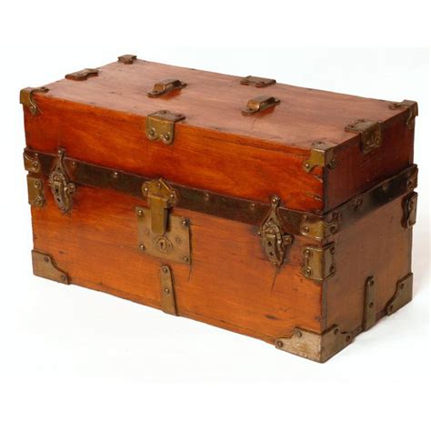 Small Captains Sea Chest With Brass Escutcheons From Piatik On Ruby Lane