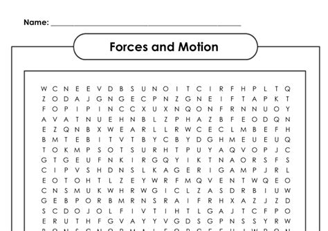 Forces And Motion Word Search Ks2 Ks3 Physics Teaching