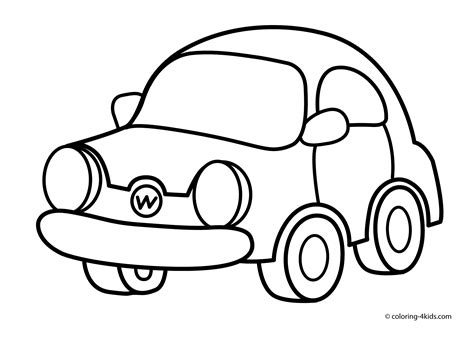Funny Car Transportation Coloring Pages For Kids Car Drawing Easy Easy
